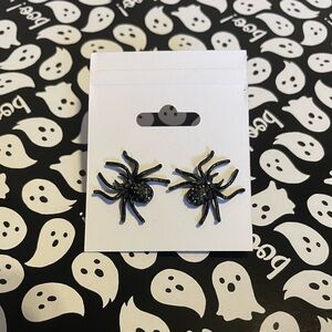 Rhinestone Spider Stud Earrings